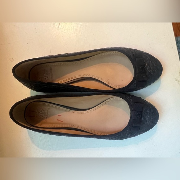 Tory Burch Marion Quilted Ballet Flats Bow 8.5 - Picture 3 of 9